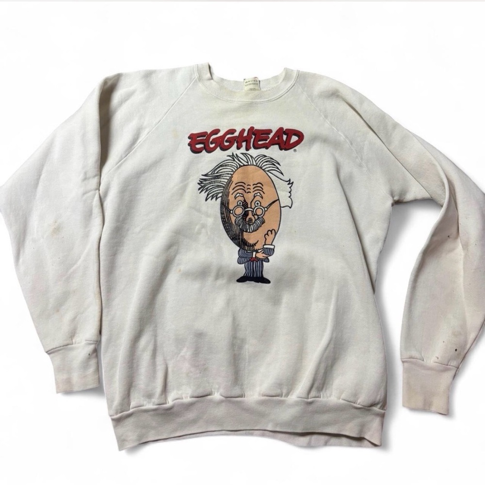 Fruit of the Loom Egghead Graphic Men's Sweater - White